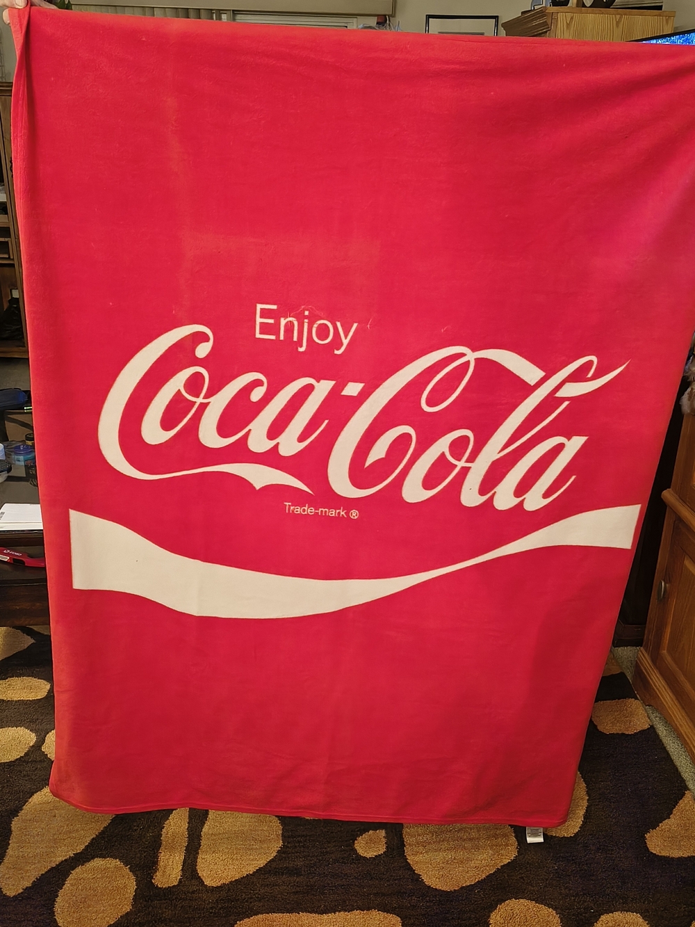 Coca Cola Red and White Logo Throw Blanket